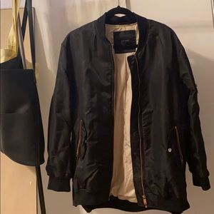 Zara Long Bomber Jacket
